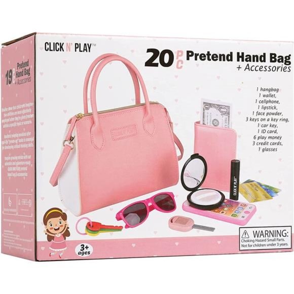 Little Girls Purse, Pretend Play Purse 20 Piece Set, Toys for Girls 3+ - Picture 6 of 6